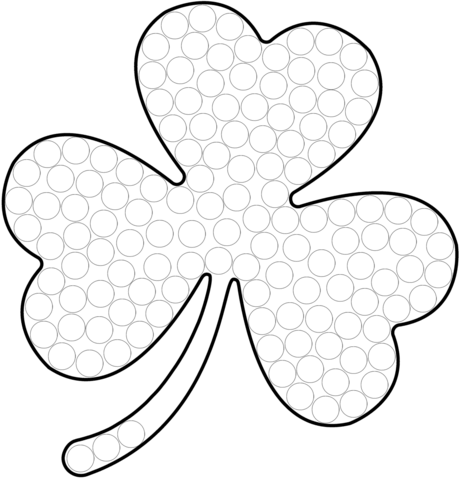 Shamrock Dot Art Coloring Page